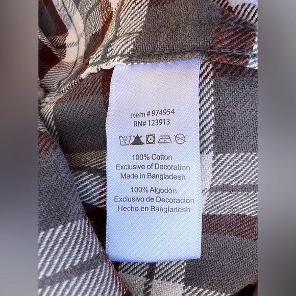 Jachs Heavy Flannel Shirt, Cream Gray Brown, XLT - Picture 6 of 6